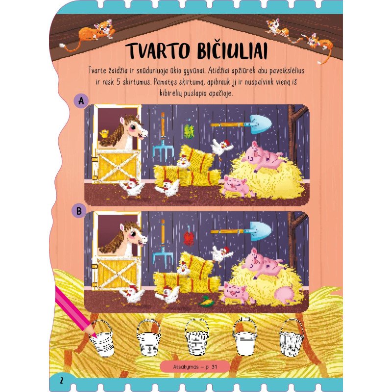 Linksmasis ūkis. Daugybė iškilių lipdukų