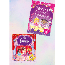 Balerinos. Spalvinimo ir lipdukų knyga + Mano gražiosios balerinos lipdukų teatras. Dviejų knygelių komplektas