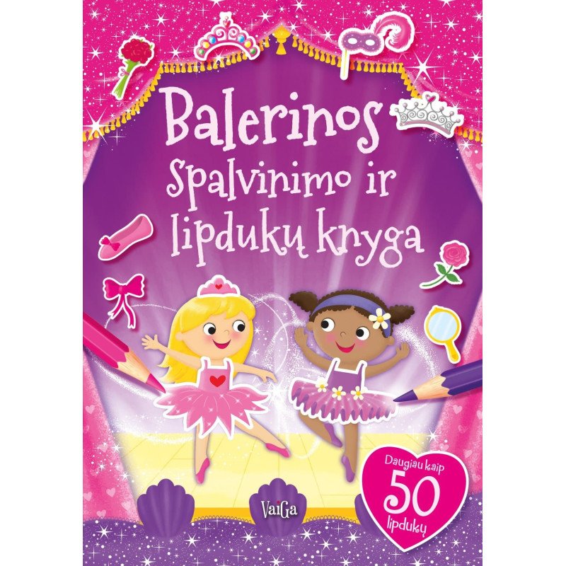 Balerinos. Spalvinimo ir lipdukų knyga + Mano gražiosios balerinos lipdukų teatras. Dviejų knygelių komplektas