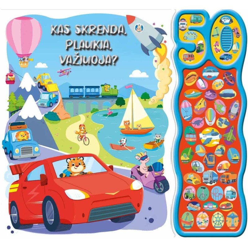 Kas skrenda, plaukia, važiuoja? (Su 50 garsų)