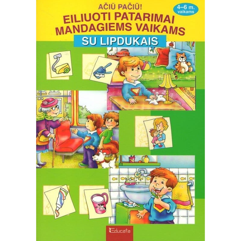 Ačiū pačiū! Eiliuoti patarimai mandagiems vaikams su lipdukais