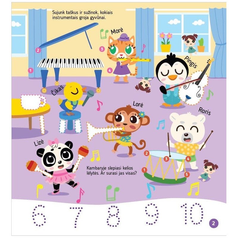 Mažoji rankelė mokosi rašyti. Skaičiai, labirintai ir skirtumų paieška