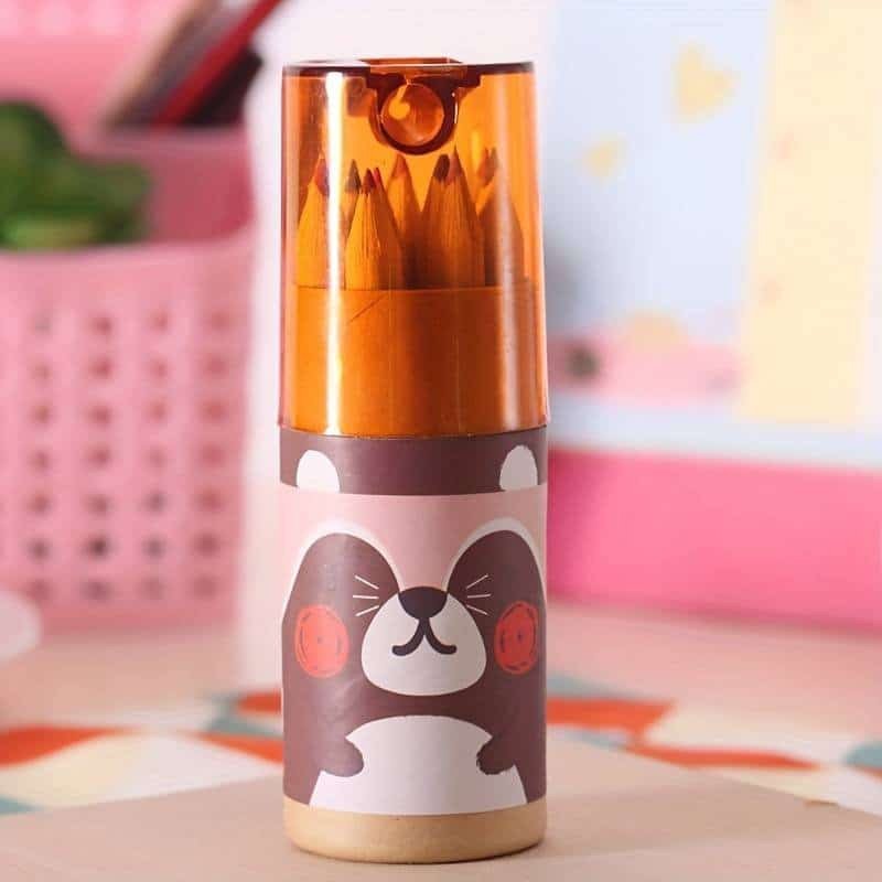 Pieštukų rinkinys su dėklu ( Geltonas)