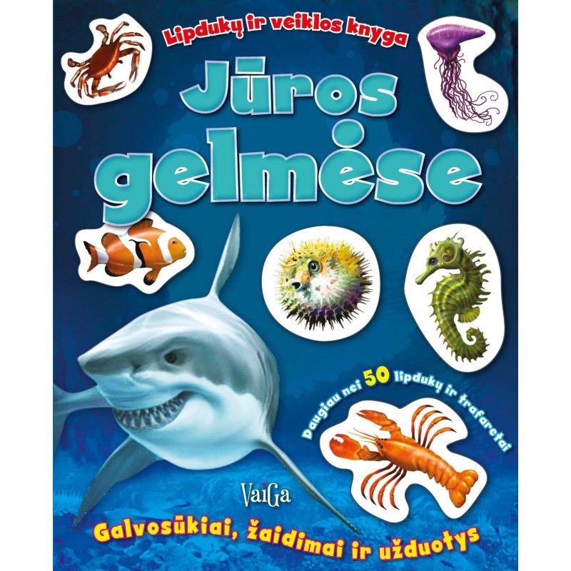 Jūros gelmėse. Lipdukų ir veiklos knyga