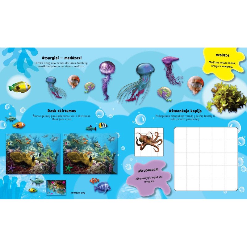 Jūros gelmėse. Lipdukų ir veiklos knyga