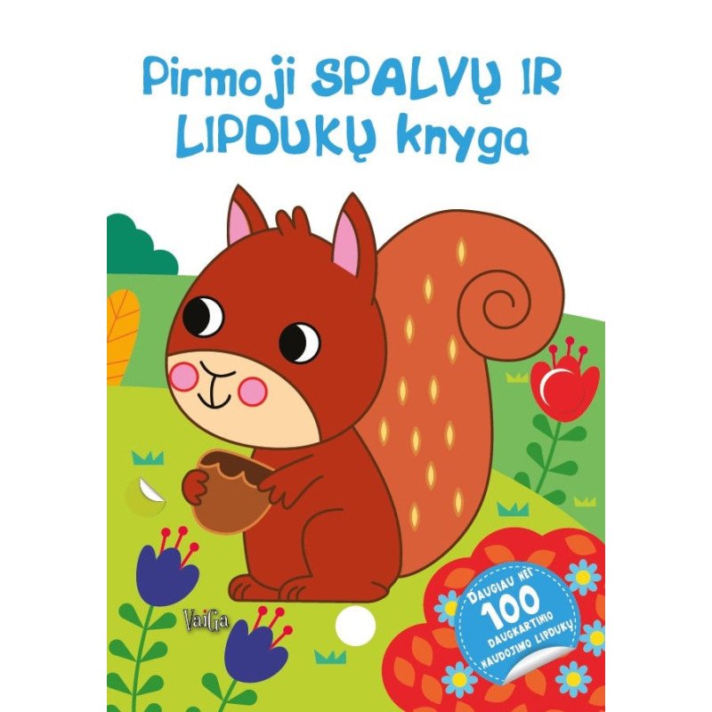 Pirmoji spalvų ir lipdukų knyga. Voverytė