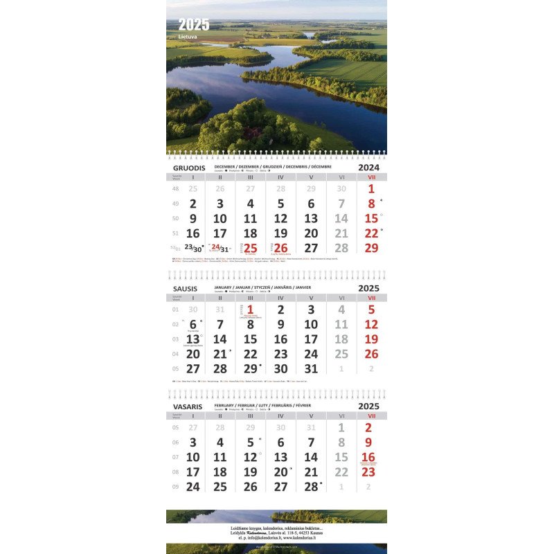 Sieninis kalendorius 2025 m. Lietuva(3 mėn.)