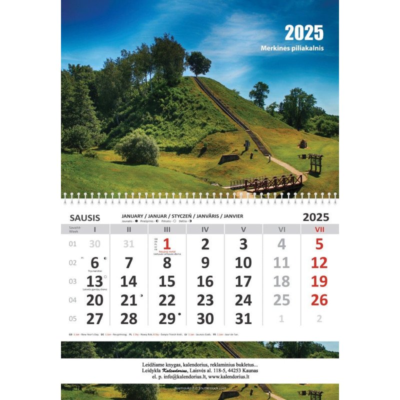 Sieninis kalendorius 2025 m. Ruduo Vilniuje (1mėn.)