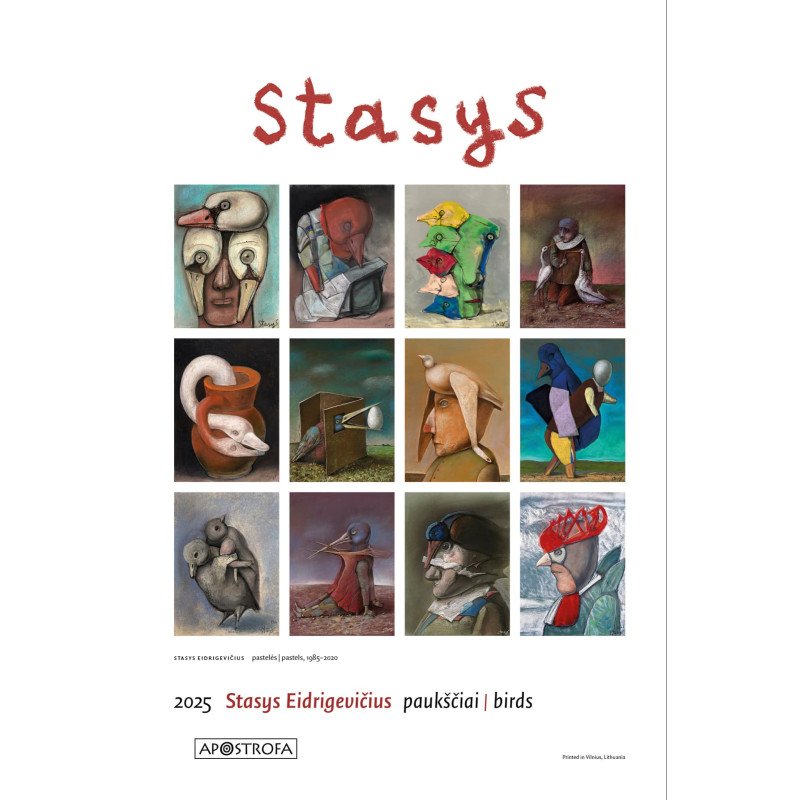 Stasys Eidrigevičius. Paukščiai. Kalendorius 2025