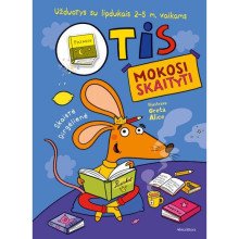 Otis mokosi skaityti. Užduotys su lipduk