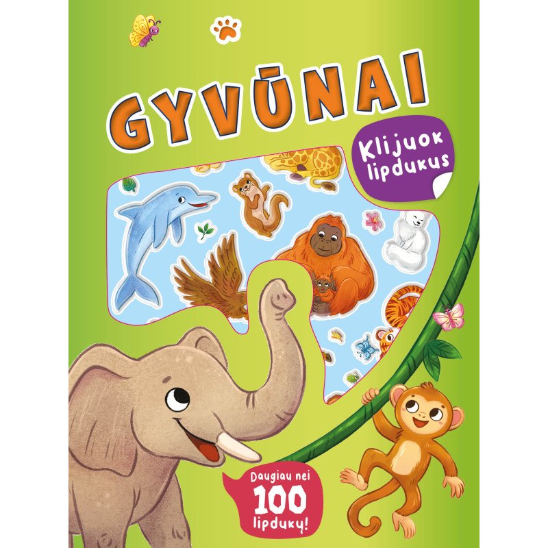 Gyvūnai. Klijuok lipdukus